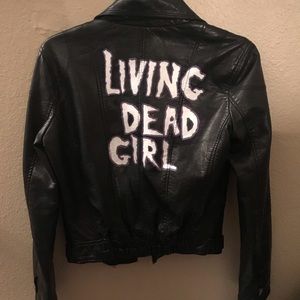 Original hand painted rob zombie leather jacket